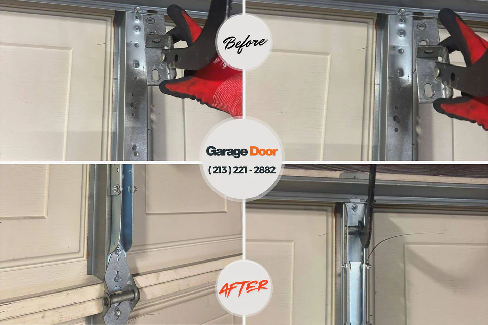 Before and after: garage door repair Glendale, PA